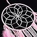 Large Size Big Size Dream Catcher Handmade Traditional Pink Feather Silver Painting Silver net Wall Hanging Mordern Home Decoration (Pink-L)