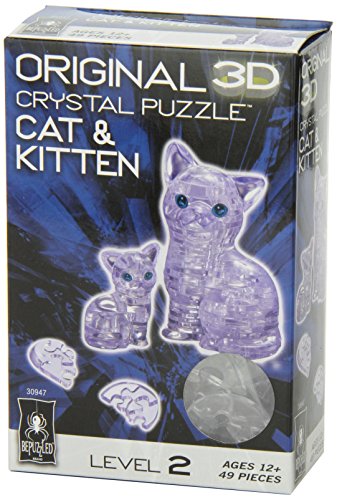 Original 3D Crystal Puzzle - Cat & Kitten Clear