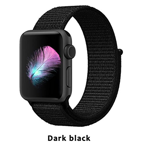 Yunsea For Apple Watch Band, New Nylon Sport Loop, with Hook and Loop Fastener, Adjustable Closure Wrist Strap, Replacement Band for iwatch, 38mm, 6 pack
