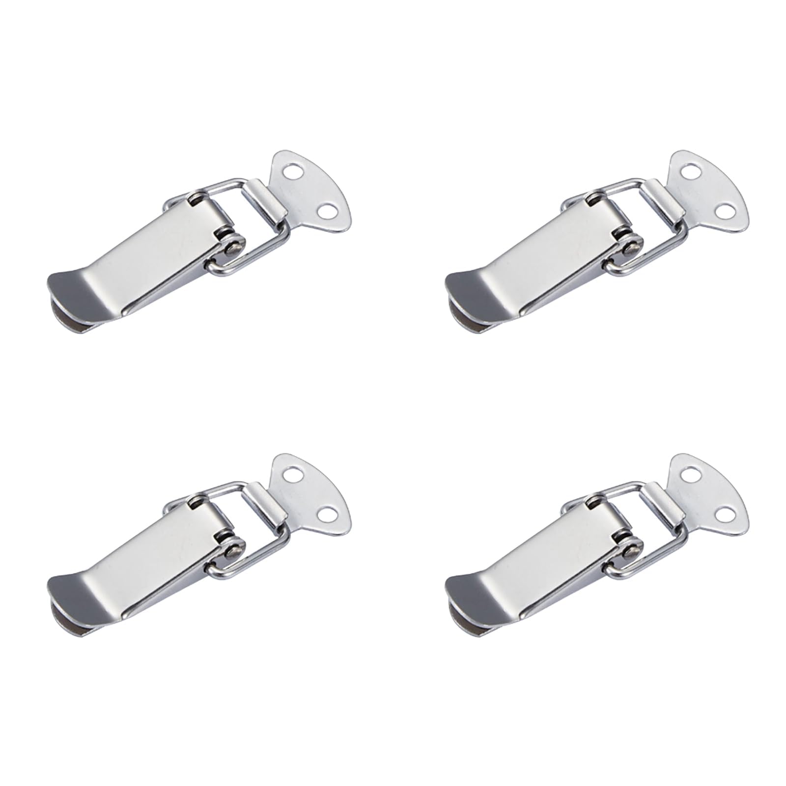4Pcs Stainless Steel Spring Loaded Toggle Latch Catch Clamp Clip Duck Billed Buckles for Cabinet Drawer Case Box Toolbox, 110mm Overall Length