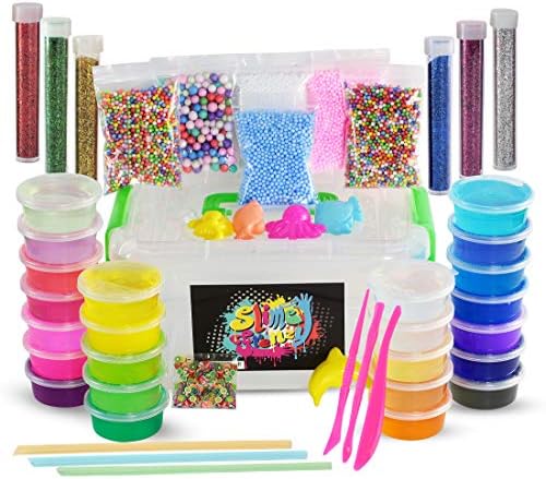 48 Piece Slime Kit for Making Crystal Clear Rainbow Unicorn Slime includes 24 Colors for Boys and Girls for an Ultimate Slime Kit