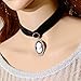 Yazilind Black Lace Victorian Cameo Lolita Length Collar Necklace 12.48in