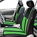 FH Group Automotive Seat Covers Combo Silicone Steering Wheel Cover Full Set Car Accessories Green, Striking Striped Seat Covers Airbag and Split Rear Universal Fit for Cars Vans Trucks SUV