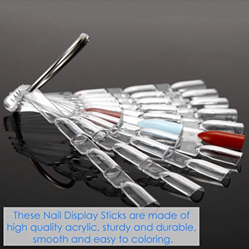 Nail Sticks Swatch with Ring, KINGMAS 50 Pcs (150 Nail Tip) Nail Art