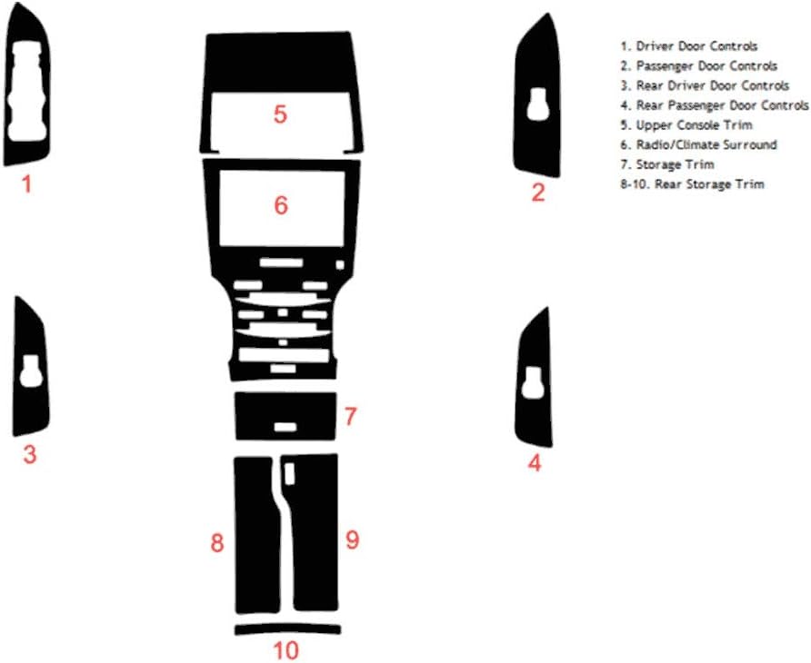 Rvinyl Rdash Dash Kit Decal Trim for Lincoln MKZ 2013-2016 - Wood Grain (Burlwood Honey)