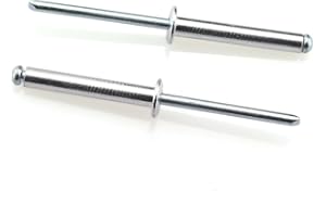 HJ Garden 120pcs 3/16 x 1-3/16 Inch (4.8x30mm) Aluminum Blind Rivet Self-Plugging Open End Decorating Fastener Nails Pop Rivets Core Pulling Rivets Grip Pange 3/4-1 Inch (19-25mm)