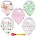 Baby Bandana Drool Bibs | Carrot Spoon – 5 Teething Bibs for Newborn Boys and Girls – Made of Natural Cotton and Soft Fleece - Unisex Patterns, Suitable as Baby Shower Gift Set (Unisex) by ILOVEM