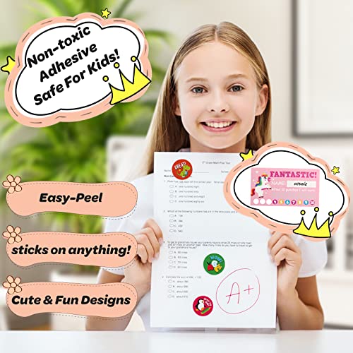 Reward Stickers for Kids and Students Punch Cards Set, Animal Motivational Stickers for Teacher Supplies,Encouraging Incentive Classroom Stickers,Teacher Classroom School Supplies (Unicorn Stickers)