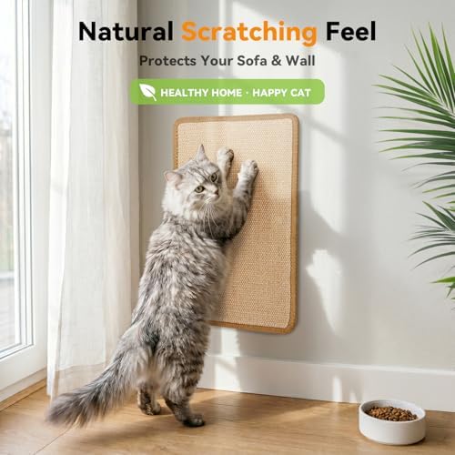 Pacote de 2 tapetes de arranhador de sisal para gatos, tapete natural de arranhão para gatos 50x30cm, tapete para arranhar gatos, acessórios para iniciantes e animais de estimação, cor creme