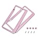 OMT License Plate Frames for Women, Car Accessories Set of 2, Bling Car License Plate Frames with Rhinestones, Universal License Plate Holders with Screws and Tools for Car SUV, Pink