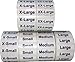 InStockLabels Clothing Size Stickers, XS-XXL - 1.25