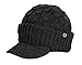 Wonderful Fashion Cable Knitted Hat With Visor Bill Winter Warm Hat For Women (Charcoal)