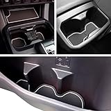 Custom Fit Cup, Door Center Console Liner Accessories for Toyota Tacoma 2019 2018 2017 2016 19PC Set (Double Cab, White Trim)