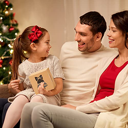 TOXOY Christmas Kraft Cookie Boxes, 18 PCS Christmas Treat Boxes with Window Mini Christmas Bakery Boxes Holiday Xmas Cake Box for Pastries Cookies Small Cakes