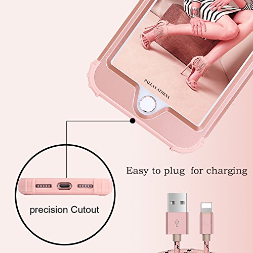 iPhone-8-Case-iPhone-7-Case-BENTOBEN-Shockproof-3-Layer-High-Impact-Resistant-Hybrid-Heavy-Duty-Hard-PC-Soft-Silicone-Full-Body-Protective-Phone-Cover-for-Apple-iPhone-7-8-47-Inch-Rose-Gold