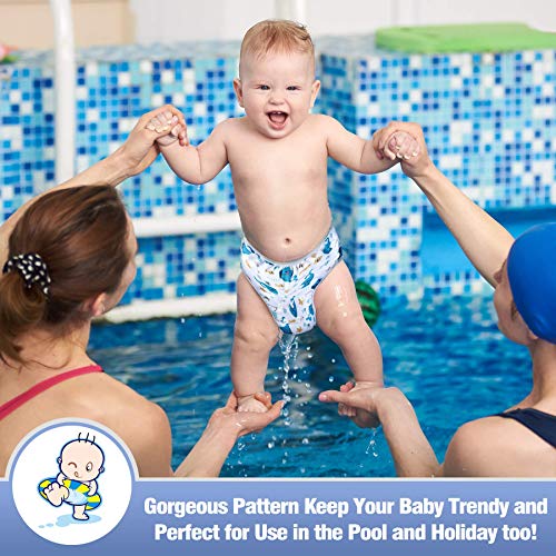 Leekalos One Size Adjustable Reusable Swim Diaper Boys & Girls, Swim