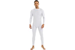 Manyakai Men's One Piece Gymnastic Jumpsuit Long Sleeve Leotard Leggings Ballet Bodysuit Athletic Unitard