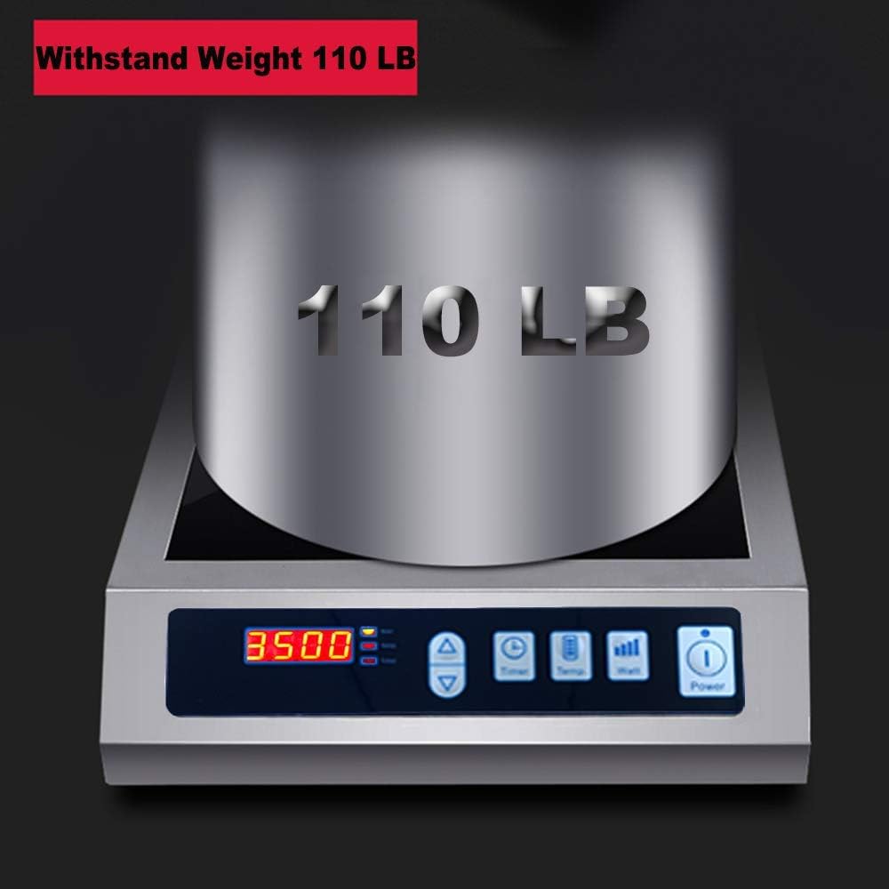 LKZAIY 3500W / 220v Induction Cooktop Portable Commercial Induction Cooker Stove Electric Countertop Burner Hot Plate for Cooking with Digital Display Panel & Touch Button (Single Burner): Kitchen & Dining