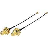 Superbat 3" Cable Mini PCI to SMA Female Low Loss Coaxial Cable for Wireless Routers Mini PCIe Cards Network Extension Bulkhead Pigtail PCI WiFi WAN Repeater 2-Pack