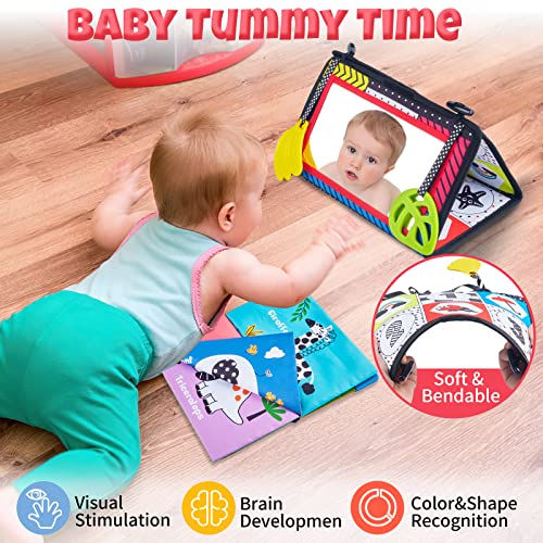 FLMRIOY Tummy Time Mirror Toys Infant 012 Months, Baby Mirror Toy with