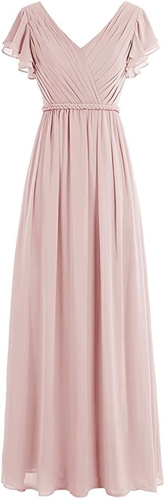 Staypretty Women's Cap Sleeve Evening Dress Long Women's Modest Bridesmaid Gown