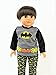 American Fashion World Boy's Superhero 3 Pc Pajama Set with Slippers fits 18 inch Doll