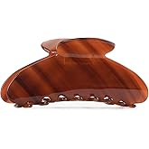 MAORULU Large Acetate Hair Claws - Premium Durable 4 Inch No-Slip Claw Clips for Thick Thin Hair | 1 Piece (Caramel Brown)