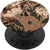 Boho Botanical Beige Brown Exotic Minimalist Tropical PopSockets Adhesive PopGrip
