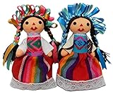 Genoveva Perez Artesanias IER Typical Handmade Mexican Doll Maria, Assorted Colors (2-Pack) (#1 - 6