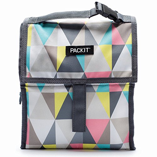 PackIt Freezable Lunch Bag with Zip Closure, Pastel Prism