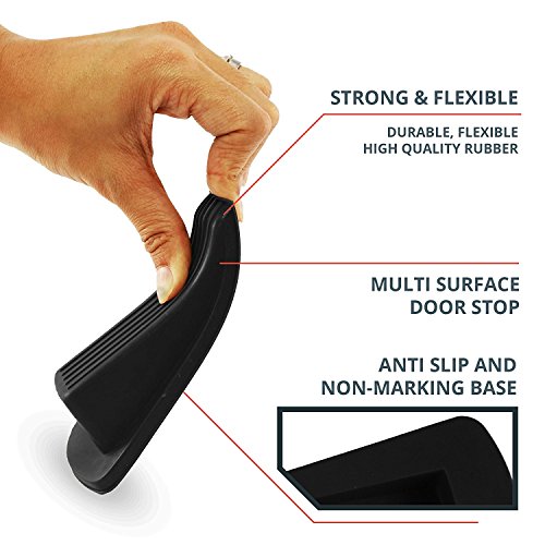 image for Door Stopper, Eoney Heavy Duty Door Stop Wedge Rubber with Finger Pinc