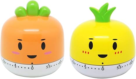 Amazon タイマー 勉強 キッチンタイマー かわいい 果物 消音切替 目覚まし時計 アナログ 大音量 ゲーム 料理 タイマー 2個セット キッチンタイマー オンライン通販