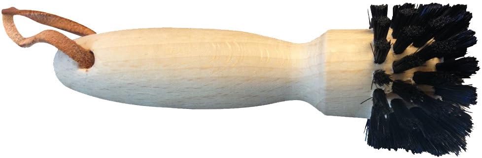 Socket Brush for Sockets Cleaning Round Brush Raw Hair Beech Wood, Black