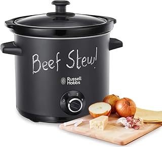 Russell Hobbs Slow Cooker, Schongarer Chalkboard, Keramik-Gartopf, matte Tafel-Oberfläche, 3 Temperatureinstellungen, 3.5l, 200 Watt, Slowcooker 24180-56