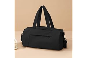 Gym Bag for Women Men, Sports Duffel with Shoe Compartment & Wet Pocket, Large Capacity Travel Bag, Black, Gym Bag for Men & 