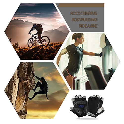 image for EVILTO Cycling Gloves, Half Finger Biking Gloves Fingerless Sports Glo