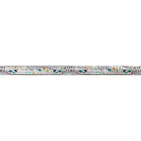 12ft Foil Doodle Happy Birthday Banner Amazon In Home Kitchen