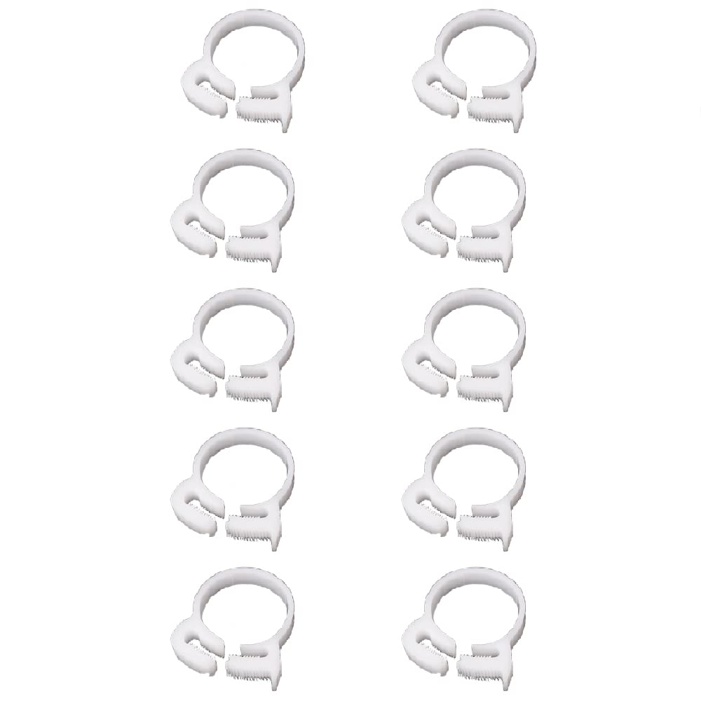 10 Pcs Gripping Hose Clamps, Heavy Duty Speedy Double Snap Grip Plastic Hose Clamps, Adjustable Ratcheting Hose Clip for Connecting, Fastening, Sealing Hoses (10.4-11.5 mm)