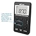 ohCome Pocket AM FM 2 Band Stereo Radio Mini DSP Digital Tuning Receiver with LCD Screen Rechargeable Battery and Earphone for Walking (Black)