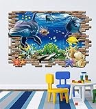 Sucis 3D Submarine World under sea Unique Removable Wall Art Sticker Decal Home Kid Room Decor