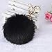 keychain, Mikey Store Cute Rabbit Fur Ball Keychain Bag Plush Car Key Ring Car Key Pendant (Black)