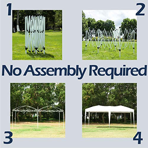 NSdirect 10 x 20 ft Pop Up Outdoor Canopy Tent,Heavy Duty Easy Portable Wedding Party Tent Carrying Bag Adjustable Folding Gazebo Pavilion Patio Shelter with 6 Removable Side Walls Tent,White - Thumbnail 3