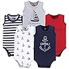 Hudson Baby Unisex Baby Cotton Sleeveless Bodysuits, Captain, 3-6 Months Hudson Baby Unisex Baby Cotton Sleeveless Bodysuits, Captain, 3-6 Months