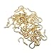 LANSEYQO Mini Ceiling Screw Hooks, 50 Pcs (1/2 inch) Hanging Cup Hooks Brass Plated Screw-in Hooks for Hanging Plants Mug Arts Decorations, Gold
