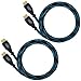 Twisted Veins Two (2) Pack of (6 ft) High Speed HDMI Cables + Right Angle Adapter and Velcro Cable Ties (Latest Version Supports Ethernet, 3D, and Audio Return)