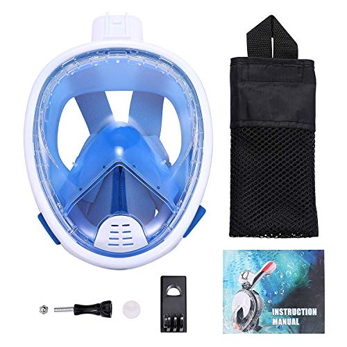 Wirezoll Snorkel Mask, One Size Fits All Full Face Diving Mask with GoPro Mount for Adults & Kids - Natural & Safe Snorkeling Experience/180° Panoramic View/Easy Breath/Anti-Fog/Anti-Leak - Thumbnail 7