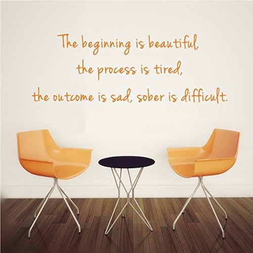 The beginning is beautiful,the process is tired,the outcome is sad, sober is difficult. Removable Wall Decal Sticker DIY Art Decor Mural Vinyl Home Room Office Decals Size:13''x24''