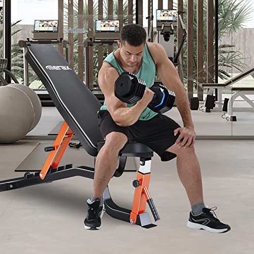 Merax 55 Pounds Adjustable Dumbbell Pair, 1 Sec Quick Adjustment 55/110 lbs Dumbbell Set with