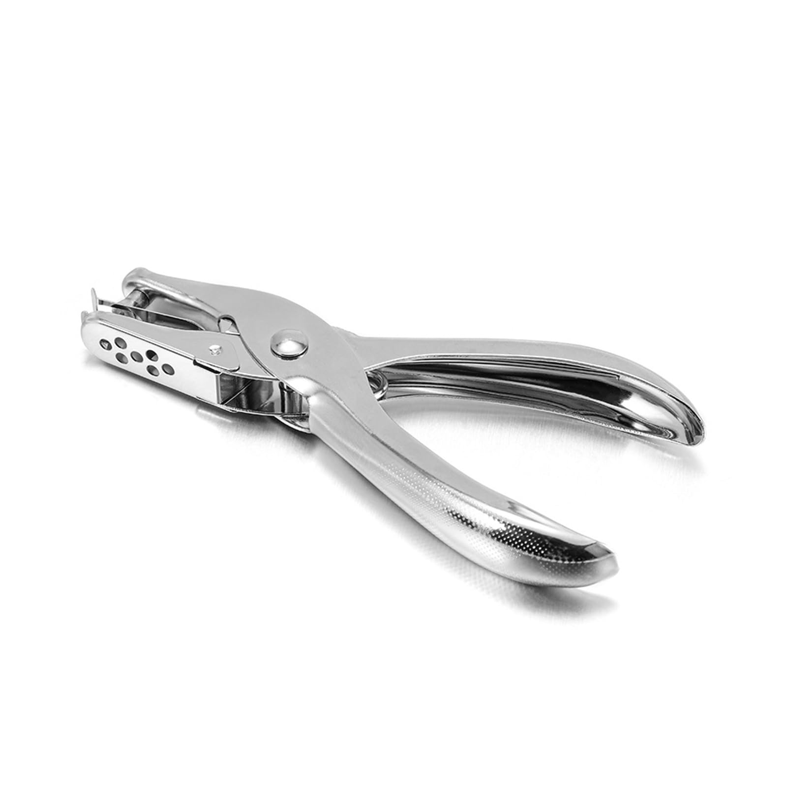 Leliafleury 6mm Single Hole Punch Metal Paper Puncher Single Hole Pliers for Craft Paper Card Gift Tag - 8 Sheet Capacity, Silver