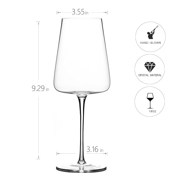 RED WINE GLASSES SET OF 4, PREMIUM CRYSTAL WINE GLASSES HAND BLOWN,20 OZ,THIN RIM,LONG STEM,PERFECT FOR RED OR WHITE,DAILY USE,UNIQUE WEDDING ANNIVERSARY OR BIRTHDAY GIFT